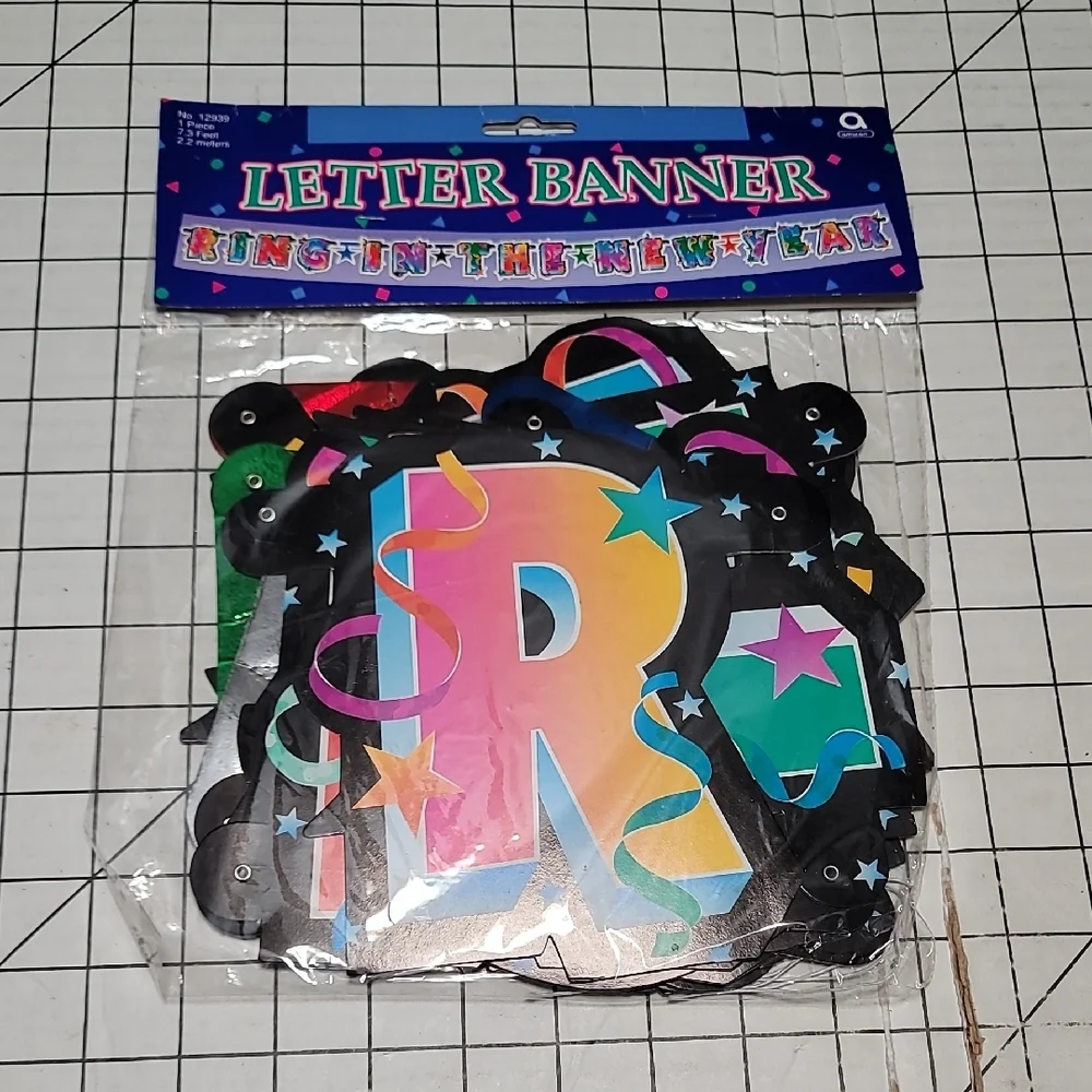 Ring in the New Year Letter Banner, NIP 7.3 Foot‎ Banner for Parties